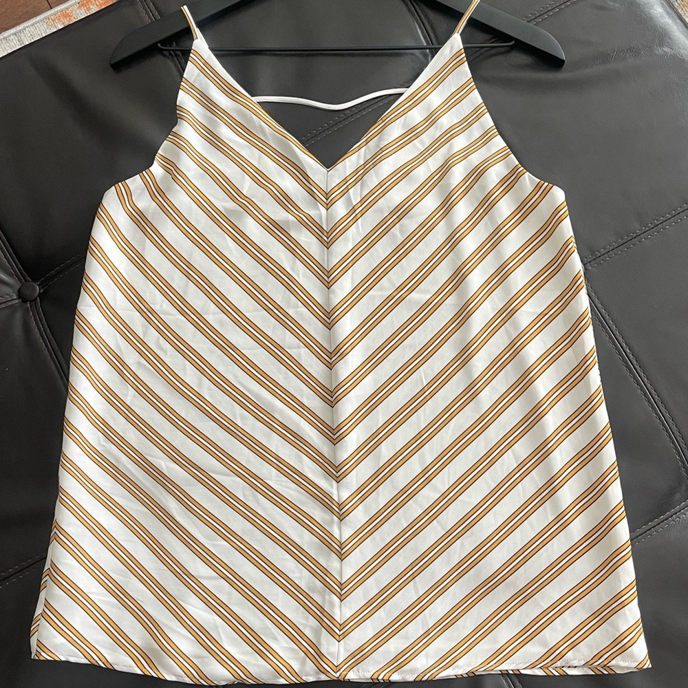 LOFT Golden Yellow and White Chevron Camisole Tank - Picture 6 of 6